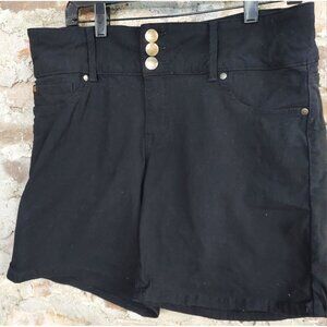 Indigo Poppy Black Shorts Womens Sz 12 High Rise Stretch D